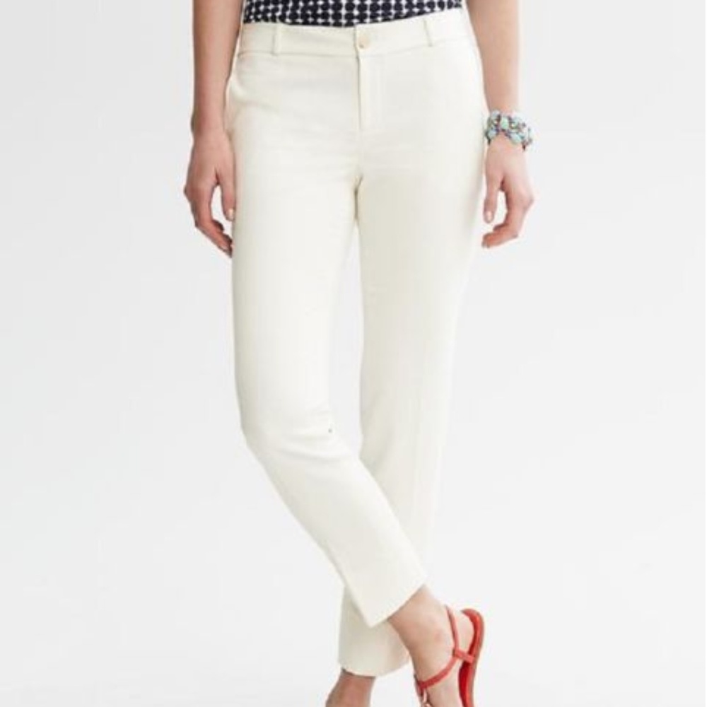 Banana Republic White Cropped Ankle Pants